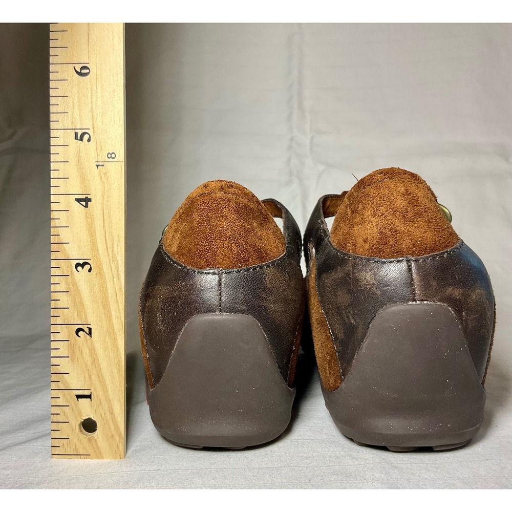 Womens Merrell Mary Jane Wedge Shoes Suede Leather Brown Size 8 - Picture 4 of 7